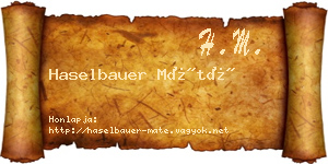 Haselbauer Máté névjegykártya